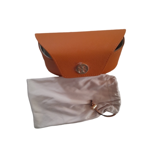 Tory Burch Accessories - Tory Burch Sunglasses Leather Case w/Magnetic Closure & Dust Bag Carrying Pouch
